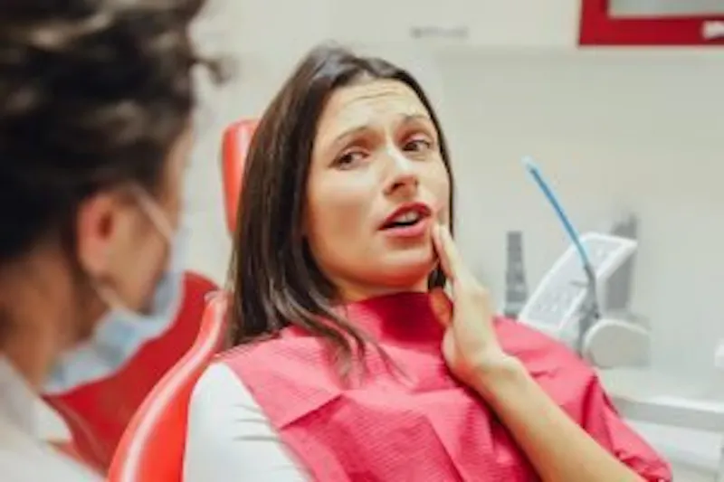 woman in a dentist chair